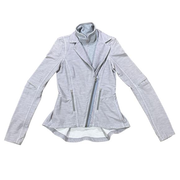 Lululemon Ride On Blazer Jacket Women's Size 6 Fossil Gray Zip Moto Casual - Picture 2 of 16